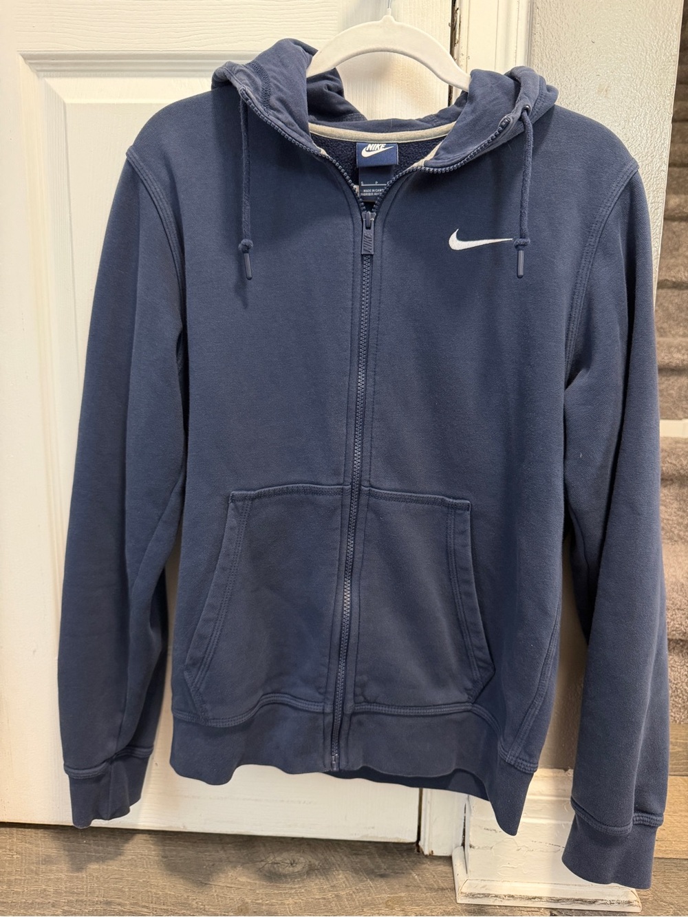Nike Vintage Men’s Navy Blue Zip Up Hoodie Long Sleeve Size S